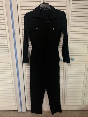 CCK Style Black Long Sleeved Utility Jumpsuit